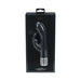 Black Royal Gems Royal Rabbit silicone vibrator in elegant black packaging with silver decorative base detail.