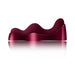 Ruby Glow Rosa Saddle Vibrator in deep rose color with ergonomic wave design and smooth finish on reflective surface.