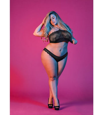 Magic Silk Sexy Time Halter Bandeaux & Panty Set Black One Size Queen