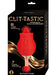 Packaging of Clit-Tastic Rose Bud Dual Massager in red with 8 tongue-licking and 7 vibration functions, USB rechargeable.