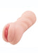 Compact realistic textured masturbator in soft skin tone designed for discreet travel pleasure.