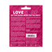 Back packaging of S-line Heart Soap featuring product description, usage instructions, caution, and multilingual text on a pink background.