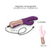 Sassy Bunny rabbit vibrator in purple and baby pink with magnetic USB charger, dual motors, and ergonomic design.