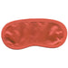 Red satin eye mask with smooth finish and elastic band for comfortable fit.