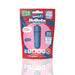 Screaming O 4B Bullet Vibrator in blueberry color with eco-friendly packaging and new 4LR44 battery, shown in resealable pouch.
