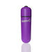Compact purple Screaming O 4b bullet vibrator with smooth finish and black power button on top.