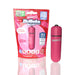 Pink Screaming O 4B Bullet Vibrator with eco-friendly packaging highlighting 4LR44 battery and waterproof design.