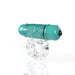 Clear stretchy vibrating cock ring with a teal bullet vibrator featuring textured ticklers for enhanced sensations.