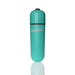 Compact teal Screaming O 4T Bullet Vibrator with smooth finish and black power button on top.