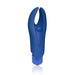 Compact blue silicone mini vibrator with flexible horns and a central pleasure bead for targeted stimulation.