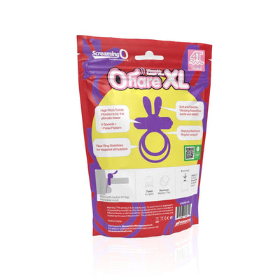 Screaming O 4T Ohare XL wearable rabbit vibe in eco-friendly packaging with product features and usage instructions.