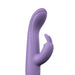 Purple silicone Screaming O Primo Rabbit vibrator with curved shaft and flexible rabbit ears.