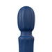 Close-up of the deep blue Screaming O Primo Wand vibrator head with textured silicone surface.