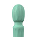 Close-up of the textured mint green silicone head of the Screaming O Primo Wand vibrator.