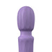 Close-up of the purple Screaming O Primo Wand head with textured silicone surface and ergonomic shape.