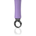 Close-up of the purple Screaming O Primo Wand vibrator handle with a glossy black circular grip ring.