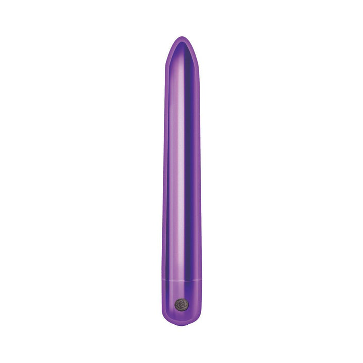 Sleek purple slimline vibrator with a smooth tapered tip and single button control at the base.
