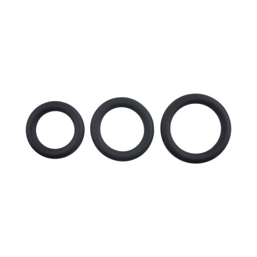 Selopa 3 Ring Circus Cock Ring Set Silicone Black - SexToy.com