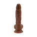 Selopa 6-inch dark brown realistic dildo with suction cup base and detailed texture on a white background.