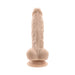 Realistic 6-inch flesh-toned dildo with detailed veins, crowned head, balls, and suction cup base.