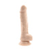 Realistic 6-inch flesh-toned dildo with detailed veins and suction cup base for hands-free use.