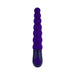 Purple silicone vibrator with beaded texture and single-button control on dark purple base.