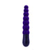 Purple silicone vibrator with a beaded, arched design and a dark base featuring a single button control.