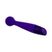 Purple slim silicone wand with rounded head and control button on handle, designed for targeted vibrations.