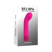 Packaging box of Selopa Paradise G rechargeable pink silicone G-spot vibrator with curved design.