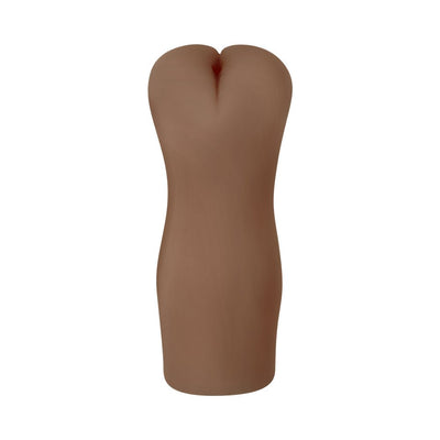 Dark brown compact stroker with a smooth exterior and discreet design for easy handling.