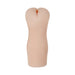 Light beige life-like stroker with a smooth exterior and realistic textured opening for intimate use.
