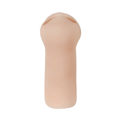 Light beige life-like stroker with soft, smooth texture designed for discreet personal use.