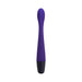 Slim purple silicone dual stimulator with curved tip and black base, designed for targeted pleasure.