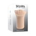 Selopa Pocket Pleaser Stroker Light in beige with realistic texture displayed on white and gray packaging.
