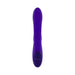 Purple silicone rechargeable dual stimulator with a smooth, curved design and ergonomic handle.