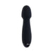 Black silicone rechargeable vibrating wand with rounded head and textured grip by Selopa.