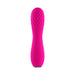 Pink silicone rechargeable mini vibrator with textured quilted pattern and rounded tip.
