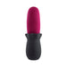 Rechargeable silicone tongue teaser vibe with textured black handle and flexible magenta tip.