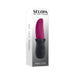 Selopa Tongue Teaser rechargeable silicone vibe with textured black handle and flexible magenta tip in packaging box.