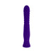 Purple silicone vibrator with a gently arched, textured shaft and smooth base, designed for versatile stimulation.