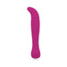 Magenta silicone G-spot vibrator with curved tip and ergonomic handle, designed for targeted stimulation.