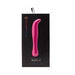 Sensuelle Baelii G-spot vibrator in deep pink with contoured tip displayed in black packaging with brand logo and product details.