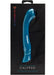 Turquoise curved vibrator in sleek black packaging with Nu Sensuelle branding and Calypso Roller Motion label.