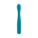 Teal flexible G-spot vibrator with a rounded tip, single power button, and smooth silicone finish.