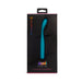 Sensuelle Chloe Nubii Vibe in teal with curved tip shown in black retail packaging with colorful branding details.