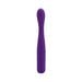 Purple flexible G-spot vibrator with textured tip and single power button on handle.