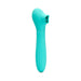 Sensuelle Daisy Triple Action Blue vibrator with suction, flickering tongue, and thrusting features in turquoise color.