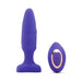 Purple silicone Sensuelle Fino Roller Motion Plug with matching remote control featuring rose gold accents.
