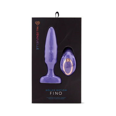 Sensuelle Fino Roller Motion Plug in ultra violet with matching remote control in black packaging