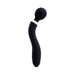 Black flexible Sensuelle Nubii Lolly Wand with ribbed texture and rounded head on white background.